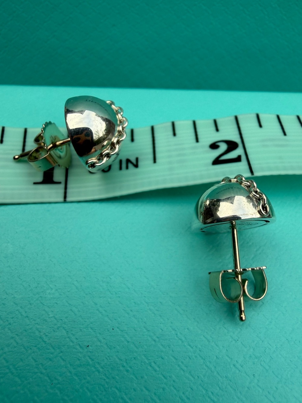Tiffany & Co . stud Bolt Earrings, 10 mm in sterling Silver 925